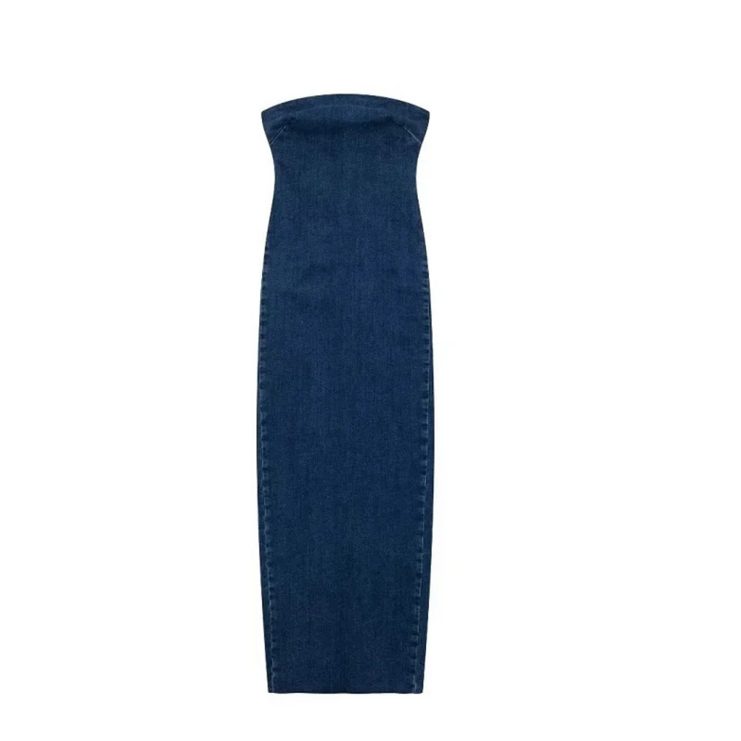 Tahlia | Blue Bodycon Midi Dress for Elegant Parties - XS