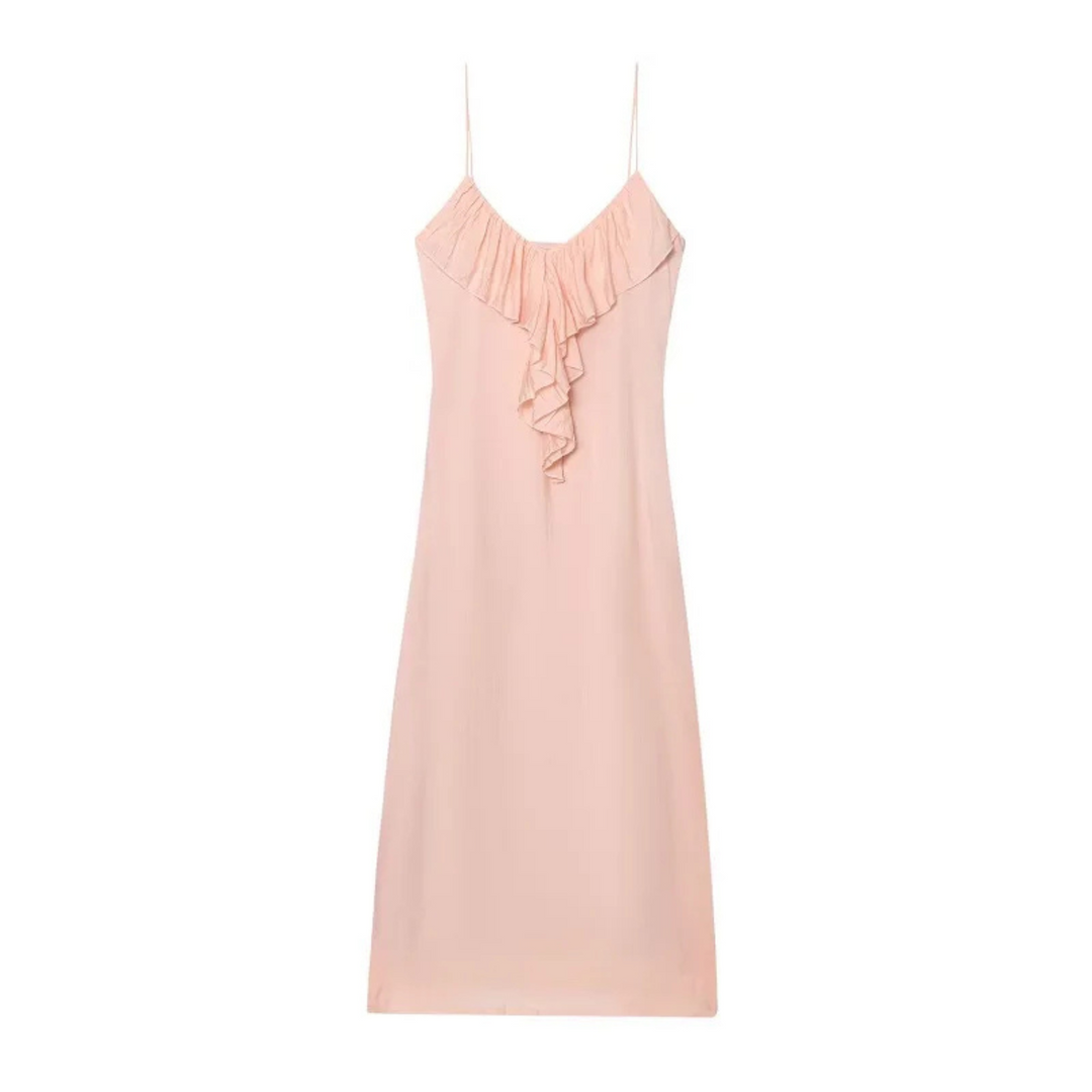 Willow |Ruffle Summer Backless Dress with Straps for Parties and Beach Days - XS