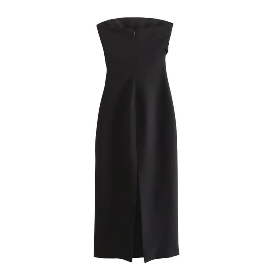 Isla | Black Sleeveless Bodycon Ruched Dress for Summer Parties