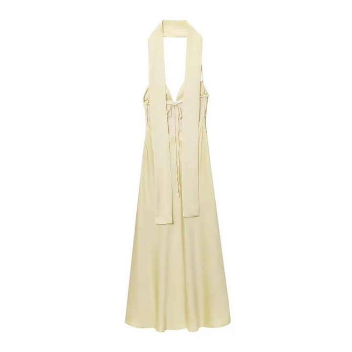 Sienna | Scarf Satin Backless Maxi Dress for Summer Evenings