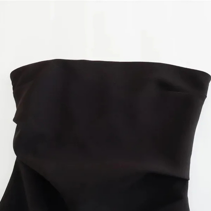 Isla | Black Sleeveless Bodycon Ruched Dress for Summer Parties