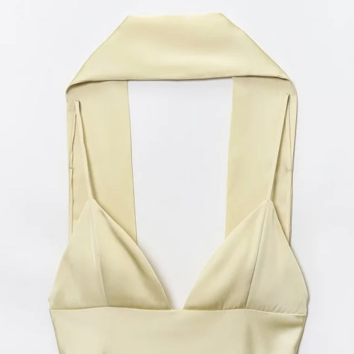 Sienna | Scarf Satin Backless Maxi Dress for Summer Evenings