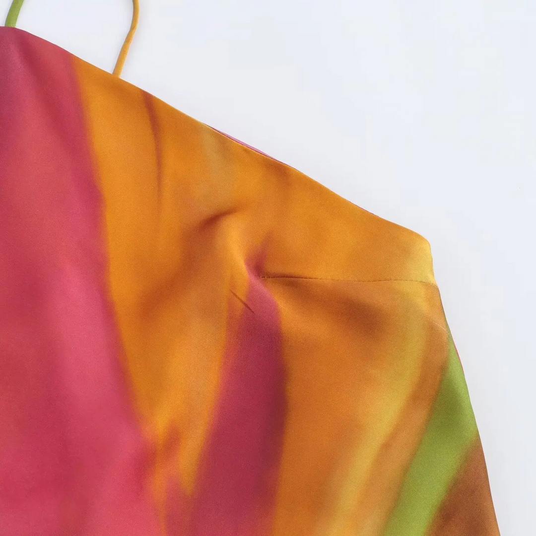 Kirra | Backless Draped Slip Midi Dress for Summer Parties