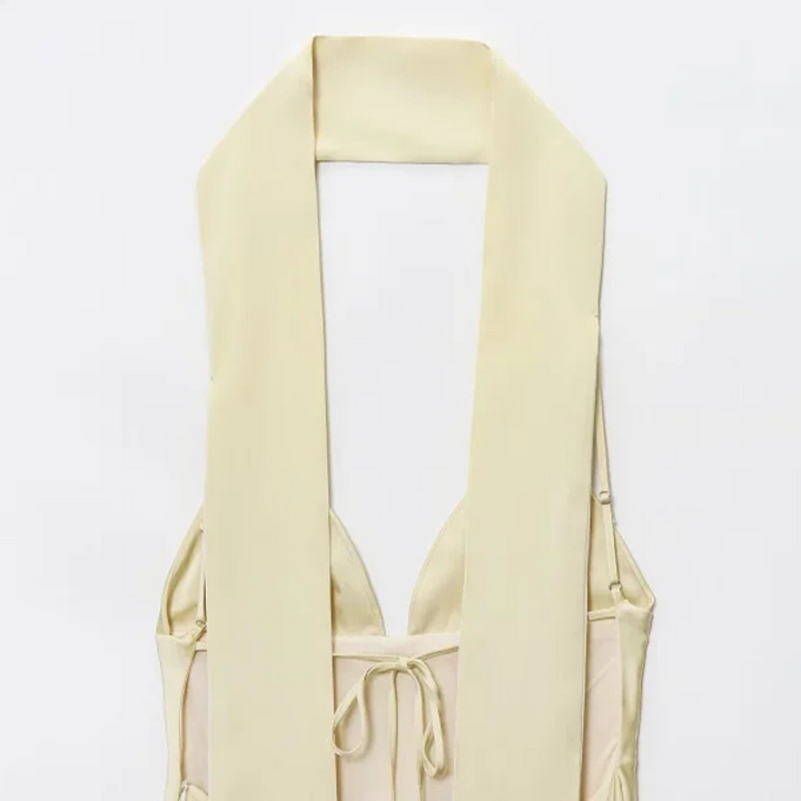 Sienna | Scarf Satin Backless Maxi Dress for Summer Evenings