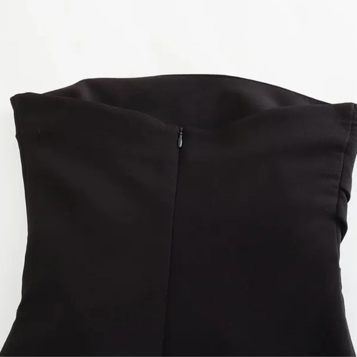 Isla | Black Sleeveless Bodycon Ruched Dress for Summer Parties