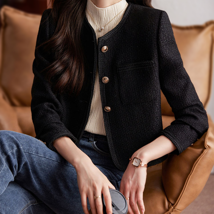 Stijlvol Tweed Jasje voor Vrouwen - Met Knopen